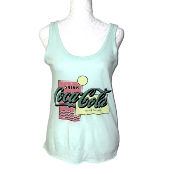 Wildfox Lyla Drink Coke® Soothing Sea Cotton Graphic Tank Top -Size X Small, NWT - Picture 1 of 15